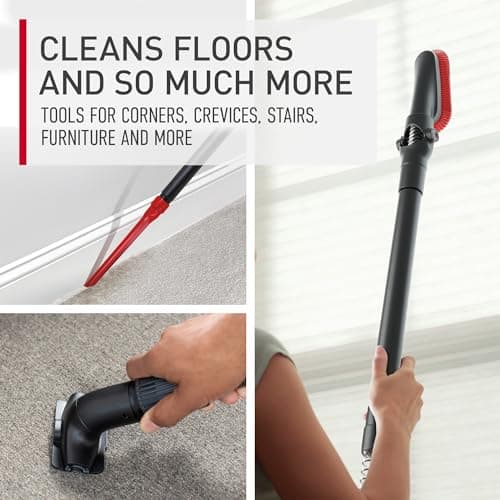 Hoover WindTunnel Cord Rewind Pro Bagless Vacuum Cleaner, Corded Upright Vacuum Cleaner for Carpet and Hard Floor, Automatic Cord Rewind, Corded Vacuum Cleaners for Home Use