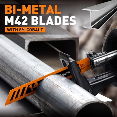 AMARTISAN 5-Piece 6 Inch 14TPI Heavy Metal Cutting Reciprocating Saw Blades,Suitable for Metal Cutting, Pipes, and Steel Bars