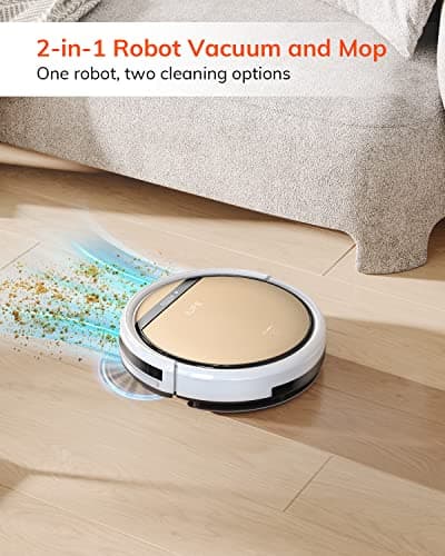 ILIFE V5s Plus Robot Vacuum and Mop Combo, Works with 2.4G WiFi, Alexa/App/Remote Control, Automatic Self-Charging Robotic Vacuum Cleaner, for Pet Hair, Hard Floor, Low Carpet (V5s Pro Upgraded)