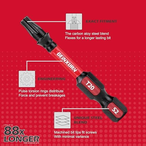 Impact Tough Magnetic Mixed 46Pack Insert Driver Bits, S2 Alloy Steel Screwdriver Power Bits Set with 1Pcs Impact Magnetic Bit Holder and Mini Wrench