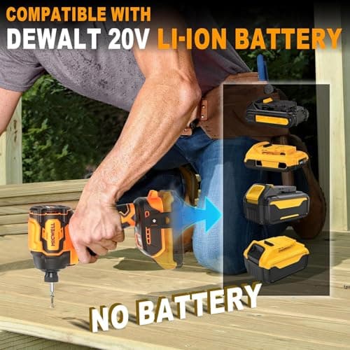 Cordless Impact Driver and Drill Combo Kit (Tool Only) Compatible with Dewalt 20V Max Battery, Up to 2300 In-lbs Brushless1/4" Impact Driver and 620 In-lbs 3/8" Power Drill with Tool Bag, LED Light