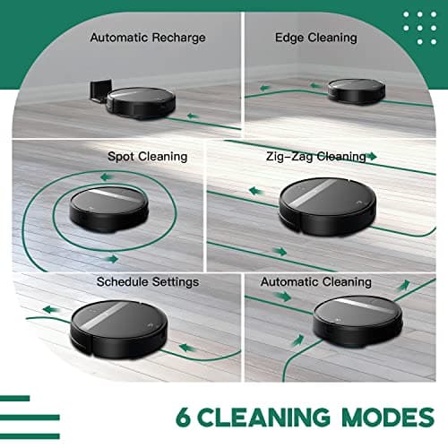 Robot Vacuum and Mop Combo - WiFi/Alexa/App, Robotic Vacuum Cleaner, Ultra-Slim & Quiet, Tangle-Free, Auto Recharge, Multi-Surface Cleaning, Cleans Carpets, Hard Floors & Pet Hair Efficiently