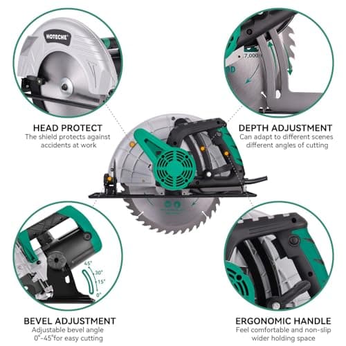 Hoteche 12-Inch Circular Saw 4-HP Compact Portable Table Saw with Saw Blade for Desktop Use