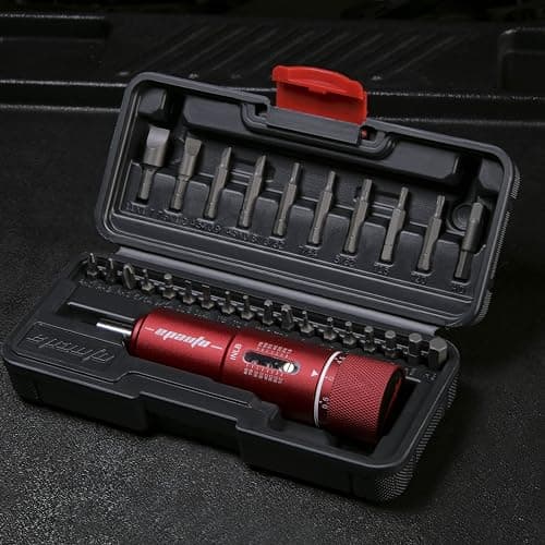 EPAuto Manual Wrench Screwdriver for Firearms | Bike Gears, 10-80 in/Lbs - 28 Pieces, Red