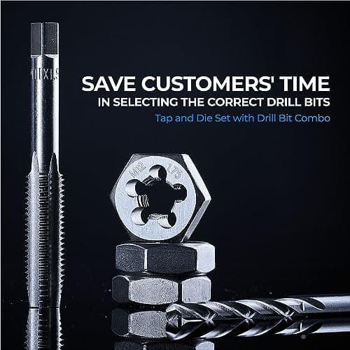 toolant 127pcs SAE/Metric Tap and Die Set, Ratcheting SAE Metric TAP and Die Set Standard with Drill Bit Combo for Threading