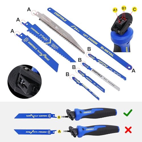 8-in-1 Multi-Blade Hand Saw, Small Hacksaw, Long Handsaws, Jab Saw, Mini Blade Quick-Change Mechanism for Cutting Drywall, Sheetrock, Wood, Metal, Plastic and Plywood.
