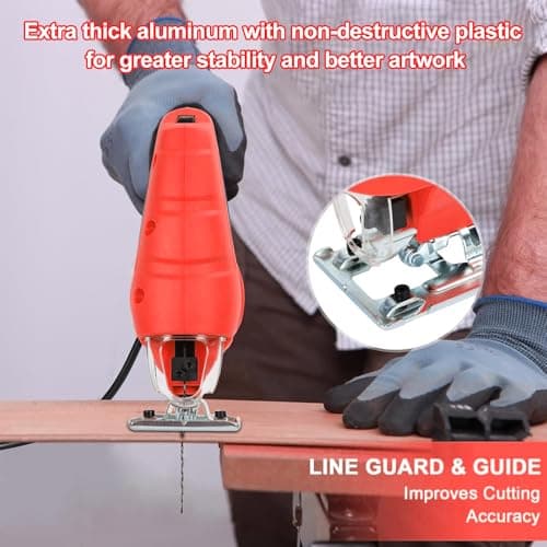 Corded Jigsaw, 800W Brushless Jig Saw Tool Electric Power Cutter with 6 Variable Speed, 0°-45° Bevel Cuts, 3 Position Orbital Action for Straight Curve Circle Cutting