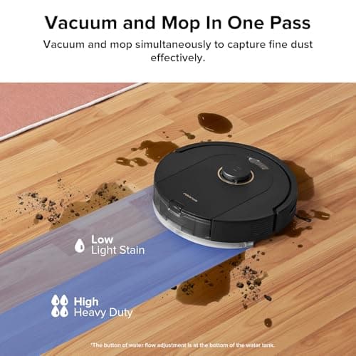 roborock Q5 Pro Robot Vacuum and Mop Combo, 5500Pa Powerful Suction, DuoRoller Brush, LiDAR Navigation, 3D Mapping, Robotic Cleaner for Dirt, Floors, Pet Hair, 240min Runtime, Smart No-Go Zone, Black