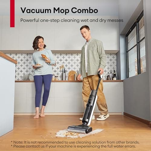 Ultenic Wet Dry Vacuum Cleaner,Cordless Vacuum Mop Combo with Self-Cleaning,Smart Mess Detection,50mins Runtime,3-in-1 Vacuum Mop for Hard Floors,Edge Cleaning,LED Display,Black,AC1 Elite