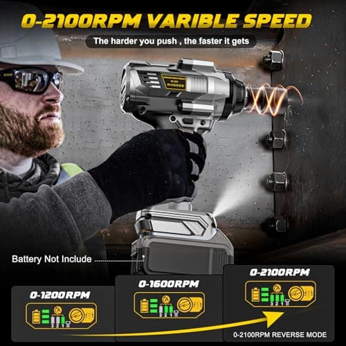 Cordless Impact Wrench 1/2 inch Compatible with DeWalt 20v Battery, 1000Ft-lbs(1360N.m) High Torque Impact Driver with 4-Modes, LED Light, Electric Impact Gun for Car/Truck/Mower(Bare Tool)