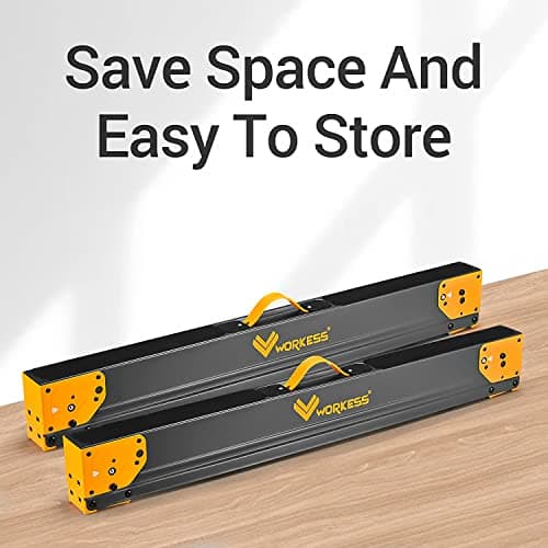 Saw Horses 2 Pack Folding, Heavy Duty Sawhorse Table 2600 Lbs Load Capacity with 2x4 Support Legs, Portable Folding and Fast Open Legs and Easy Grip Handle for Woodworking.