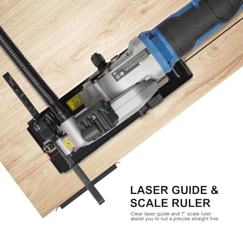Mini Circular Saw, 4Amp 3500RPM Corded Circular Saw with Laser Guide, Rip Guide, Compact Saw with 2Pcs 24T TCT Blades for Wood Cuts