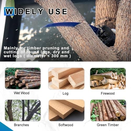 Japanese Teeth Reciprocating Saw Blades 7"- Curved Edge Wood Pruning Saw Blades 6TPI for Tree Trimming, Wood Cutting, Cr-V Sabre Saw Pruning Blade