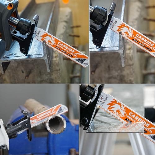 3 Pack Carbide Reciprocating Saw Blades, 6 Inch 8 TPI Metal Blades, Pruning Blade for Reciprocating Saw for Thick Metal, Cast Iron, Alloy Steel