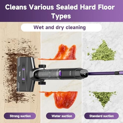 W15 Wet Dry Vacuum Cleaner, 3-in-1 Cordless Vacuum Mop with Self-Washing, 35min Runtime, Self Propelled, 0.2in Edge Cleaning, 910ML Large Clean Water Tank, Powerful Suction For Hard Floor Pet Hair