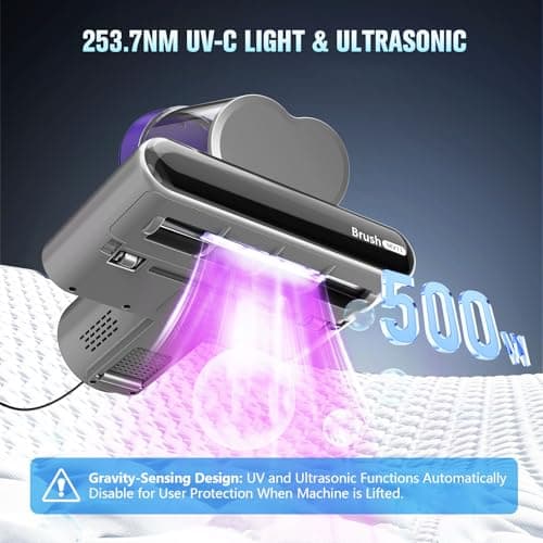Mattress Vacuum Cleaner,Bed Vacuum Cleaner with UV-C Light,16Kpa,140°F Heat,Ultrasonic,Anion,Handheld Vacuums for Bed,Sofa,Couch,Crib(Corded, Purple)