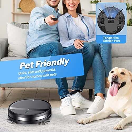 Robot Vacuum and Mop Combo, Tangle-Free Powerful Suction, Robotic Vacuum Cleaner - Alexa & App Scheduling, Long Runtime, Automatic Robot Vacuum Cleaners for Home