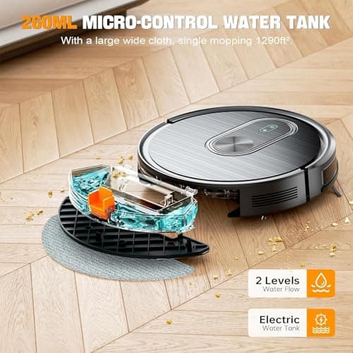 Robot Vacuum and Mop Combo, 2 in 1 Mopping & Mopping Robot with Schedule, App/Bluetooth/Voice, 3200Pa Max Suction, Self-Charging Robot Vacuum Cleaner, Slim, Ideal for Pet Hair, Hard Floor, Carpet