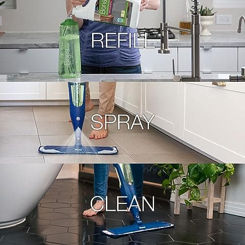 Bona Multi-Surface Floor Cleaner Refill - 128 fl oz - Unscented - Refill for Bona Spray Mops and Spray Bottles - Residue-Free Floor Cleaning Solution for Stone, Tile, Laminate, and Vinyl Floors