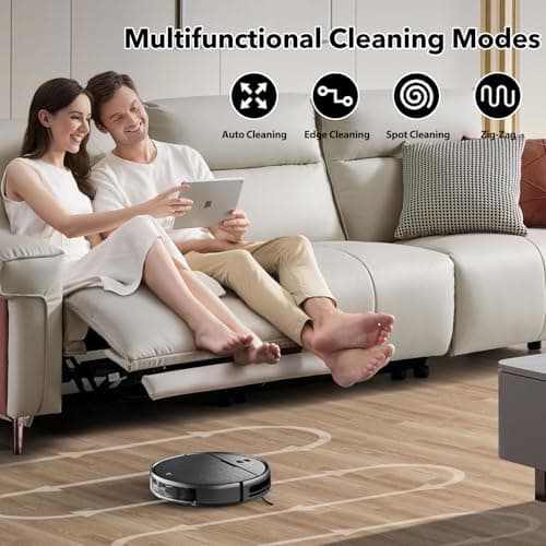 Robot Vacuum and Mop Combo, 2 in 1 Mopping Robot Vacuum Cleaner Compatible with WiFi/App, Robotic Vacuum Up to 2300Pa Suction, Self-Charging, Slim, Ideal for Hard Floor, Pet Hair, Low Pile Carpet