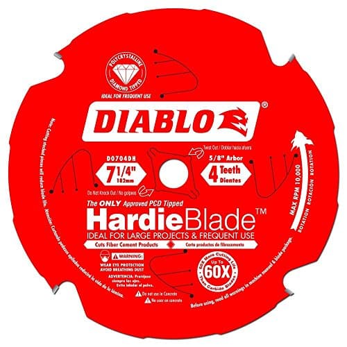 Diablo HardieBlade Saw Blade for Fiber Cement - 7-1/4" x 4-Teeth, PCD Tipped - D0704DH