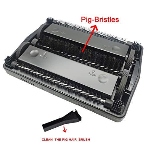 EZ SPARES Quiet Carpet Sweeper,Floor Sweeper with Pig-Bristles,Suitable for Carpet Cleaning Power,Roller Brush Strong,Bristle Sweeper,Great for House,Office,Kitchen,Carpet(Silver)