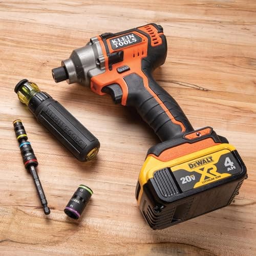 Klein Tools 65239 20-Piece Flip Socket Set with KNECT System and 32933M 6-in-1 Impact Flip Socket Set, 7-14mm