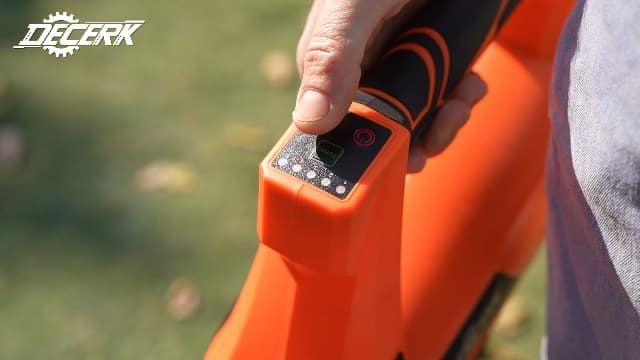 17000 RPM Cordless Leaf Blower with DECERK 7.8AH Battery - 530CFM Brushless Motor for Lawn Care, 5-Speed Turbo Electric Blower for Dust, Wet-Leaves, Car, Gutters, Lightweight Powerful Garden Tool