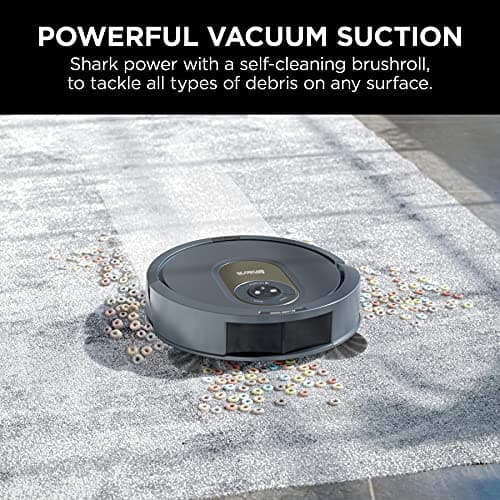 Shark AV2001 AI Robot Vacuum with Self-Cleaning Brushroll, Object Detection, Advanced Navigation, Home Mapping, Perfect for Pet Hair, Compatible with Alexa, Gray