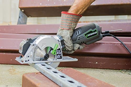 Genesis 5.8 Amp 4-3/4” Metal Cutting Circular Saw with Chip Collector and Metal Cutting Blade (GMCS547C)
