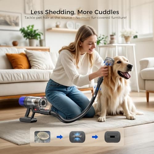 Cordless Vacuum Cleaner, 500W 50 Minutes Runtime Stick Vacuum for Pet Hair, Powerful Suction, Rechargeable, Lightweight, Handheld Vacuum Versatile for Carpet, Hard Floor (Starry Gray)