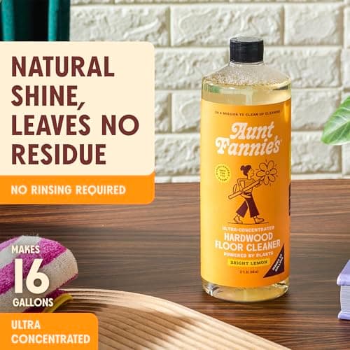 Aunt Fannie's Ultra Concentrated Hardwood Floor Cleaner, Vinegar-Free Plant Based Hardwood Floor Cleaner for Mopping, Bright Lemon Scent, 32 oz. (Pack of 1)