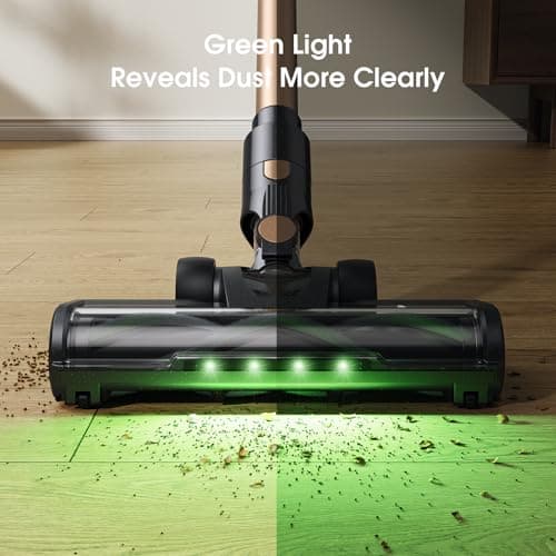 Cordless Vacuum Cleaner, 30Kpa Stick Vacuum with Anti-Tangle Brush and Upgraded Green Light, Vacuum Cleaner for Home, Wireless Vacuum for Pet Hair, Carpet, Hard Floor