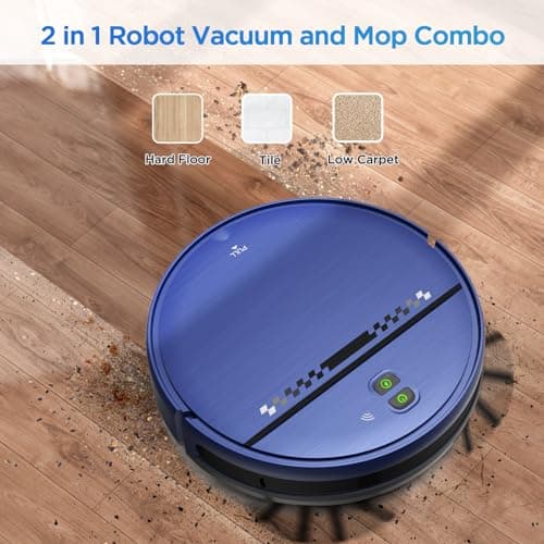 Robot Vacuum and Mop Combo, 2-in-1 Robot Vacuum Cleaner, Perfect for Pet Hair, Hard Floor and Carpet, Anti-Bump, Anti-Fall, App, Voice and Remote Control