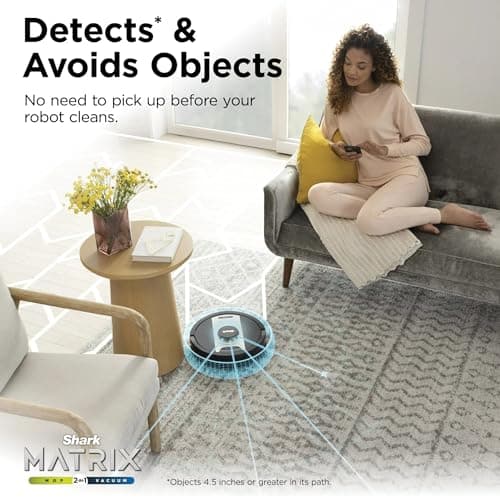 Shark RV2400WD IQ 2-in-1 Robot Vacuum & Mop with Matrix Clean & Sonic Mopping, Perfect for Pet Hair, Carpets, Hard Floors, Compatible with Alexa, Black/Silver, No Self-Empty Base (Renewed)