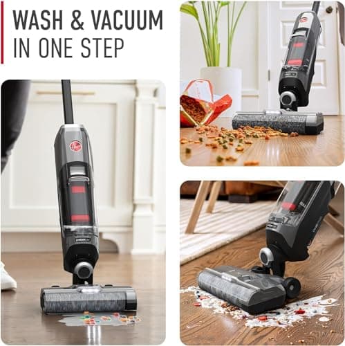 Hoover ONEPWR Streamline Cordless Hard Floor Cleaner, Wet Dry Vacuum, BH55400V, + Hoover Pure Essentials Solution Hard Floor Cleaner, 50 oz, AH31465