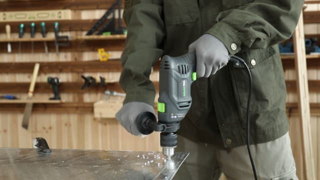 GALAX PRO 4.5Amp 0-3000RPM Corded Hammer Drill, 5pcs Bit, Hammer and Drill 2 Functions in 1 with 12 Variable Speed, 1/2 Inch Keyed Metal Chuck, 360°Rotating Handle