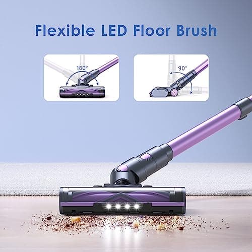 Lubluelu Cordless Vacuum Cleaner, 25Kpa Brushless Vacuum Cleaner, Cordless Vacuum with LED Display Screen, 6 in 1 Stick Vacuum for Pet Hair Carpet Hard Floor