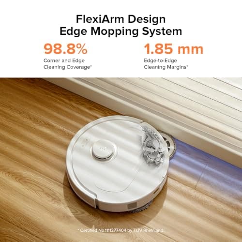 roborock Qrevo Pro Robot Vacuum and Mop with FlexiArm Design Edge Mopping, Dynamic Hot Water Mop Washing and Auto Mop Drying, Intelligent Dirt Detection, 7,000 Pa Suction, Ideal for Carpets
