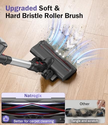 Cordless Vacuum Cleaner, 40Kpa Vacuum Cleaners for Home, Stick Vacuum with 40Mins, Rechargeable Wall Mount, LED Display, Handheld Vacuum Cleaner for Pet Hair, Carpet, Hardwood Floor, A40