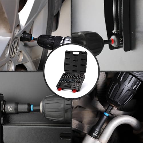 Mayouko 55PCS Magnetic Nut Driver Set, Impact Driver Bit Set, Deep Nut Driver Set,Impact Socket Adapters, Wing Nut Driver, Bit Extension, 6" Bit Holder, Screwdriver Bits