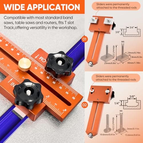 Thin Rip Jig Table Saw Jig Guide, Thin Rip Jig for Repetitive Narrow Thin Strip Cutting, Fits for 3/8" x 3/4" T Slot, Woodworking Tool Fast Thin Ripping Guide for Table Saw Band Saw Router