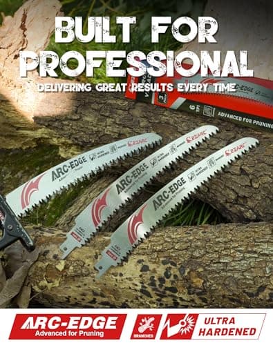 EZARC Japanese Teeth Reciprocating Saw Blade 15 Inch, Arc Edge Wood Pruning Saw Blades 6TPI for Tree Trimming, Wood Cutting, 3 Pieces
