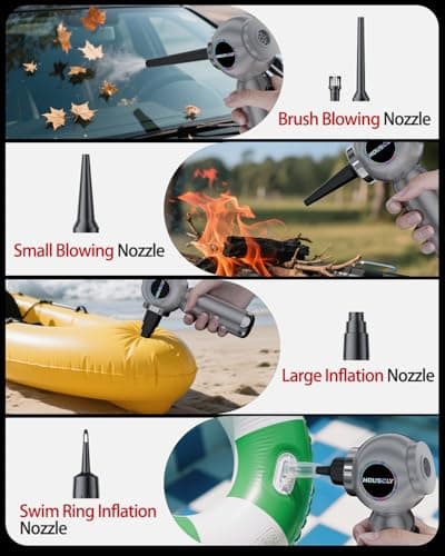 Handheld Car Vacuum Portable Cordless 25000Pa High Power Small Mini Hand Vacuum Cleaner Rechargeable 4-in-1 Compressed Air Duster Blower Pump Wireless Handheld Vac for Car Office Desktop Home Cleaning