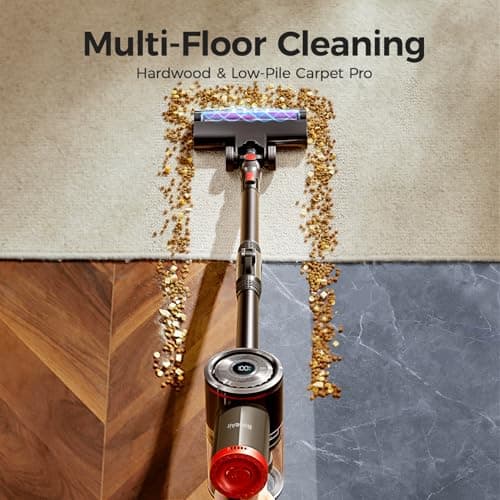 Cordless Vacuum Cleaner with Bendable Wand, Lightweight Stick Vacuum Cleaners for Home, Hard Floor & Carpet, Pet Hair,Under Furniture, 6-in-1 Handheld Vacuum, Self-Standing, Wall Mount Storage
