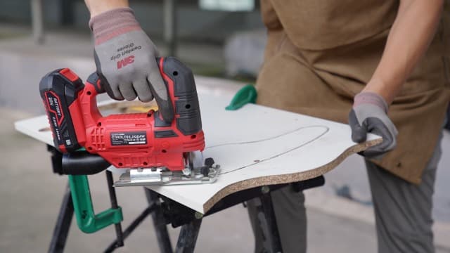 Jig Saw - 20V Cordless Jigsaw with Battery and Charger 2700 SPM Rechargeable Jigsaw with 10pcs Cutting Blades Bevel Angle (±45°) Variable Speed and 4 Orbital Function for Straight/Curve/Circle Cutting