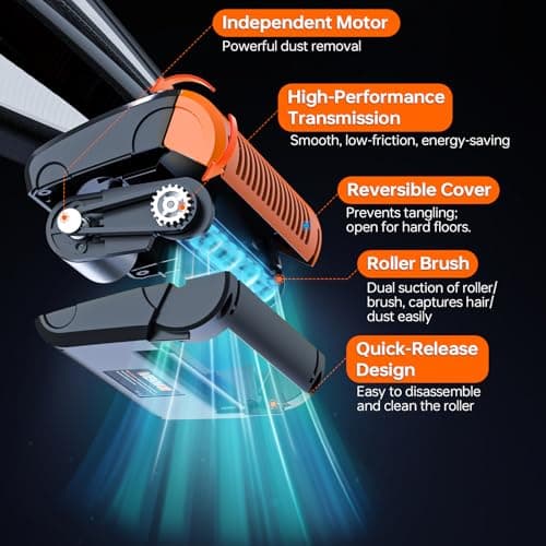 Pet Hair Vacuum, Handheld Vacuum Cordless Rechargeable with LED, 10000Pa Suction, 20V Lightweight Portable Hand Vacuum with Multi-Nozzles & Washable HEPA Filter for Pet Hair, Car and Home