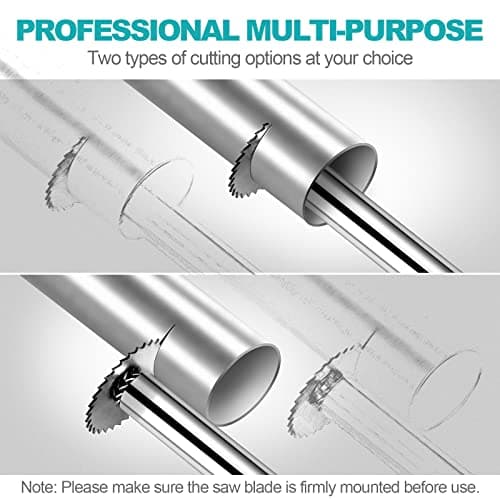 PVC Pipe Inside Cutter(4Pcs Saw Blades) with 1/4" Hex Shank,Plumbing Inside Cutter Internal Plastic ABS Pipe Cutter,1-1/4" & 1-3/4" Or Larger Diameter
