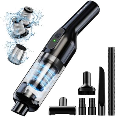 Handheld Vacuum Cordless, Portable Car Vacuum with 16000Pa Powerful Suction, Ultra-Lightweight 1.3lbs, Brushless Motor, Multiple Accessories for Home Office Car Pets Cleaning