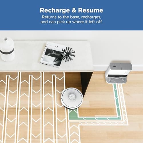Shark IQ Robot Vacuum with Bagless Self-Empty 60 Day Capacity Base, Multi-Surface Cleaning, Powerful Suction, Pet Hair Pickup, for Carpets & Hardfloors, Home Mapping, White, RV2302AE